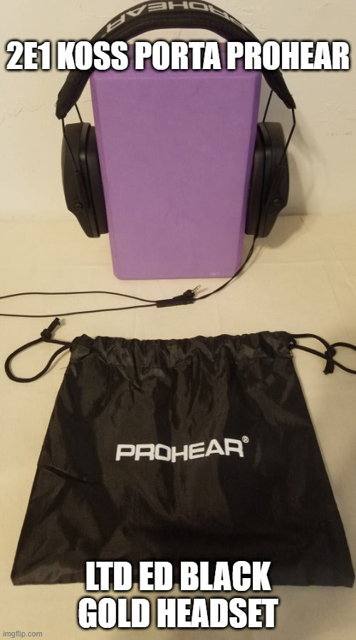 2E1 Koss Porta Prohear Ltd Ed Black Gold Headset (with microphone)